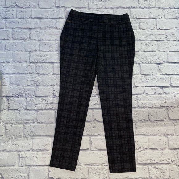 Calvin Klein Pants - Calvin Klein Stretch Dress Pants Grey Plaid Elastic Waist - Size 4